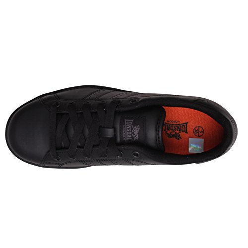 Lonsdale Leyton - Zapatillas de piel para niños con cordones para niños, color Negro, talla 39 1/3 EU