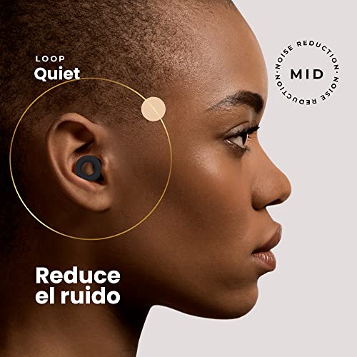 Loop Quiet - Tapones Oídos para dormir – Protección Auditiva de Silicona Suave Reutilizables + 8 Puntas para los Oidos en XS/S/M/L - Reducción Sonido 27dB - Antiruido, Estudiar - Negro