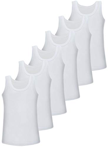 LOREZA ® 6 Paquetes de Camisetas para niños 100% algodón (140-146 (10-11 años), Paquete de 6)