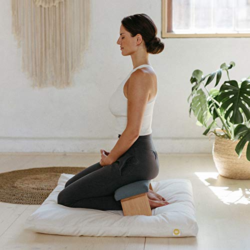 Lotuscrafts Banco de Meditación Dharma Plegable - Hecho en Europa - Taburete de Yoga de Madera - Banco de Meditación para una Meditación Profunda