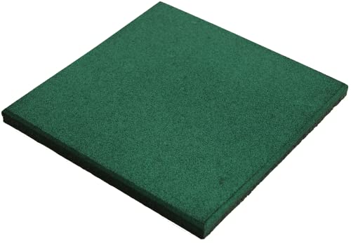 Lucatex - Loseta caucho reciclado maciza 50x50cm verde 4unds (1m2) | suelo de caucho reciclado gimnasio | loseta caucho profesional | loseta caucho 20mm
