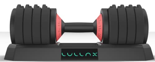 LULLAX - Mancuerna Ajustable hasta 20KG - pesas y mancuernas para casa, pesas ajustables. Kit mancuernas, juego de pesas. Ejercicio en casa - Fitness en casa. Set mancuernas. (1 Mancuerna)
