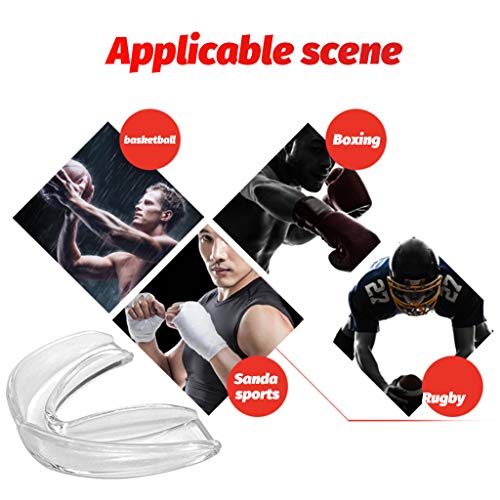 LuLyL Paquete de 4 protectores bucales atléticos Protector de encías para protector dental de dientes Protector bucal juvenil con caja de plástico para niños/adultos Boxeo de rugby Hockey MMA Karate