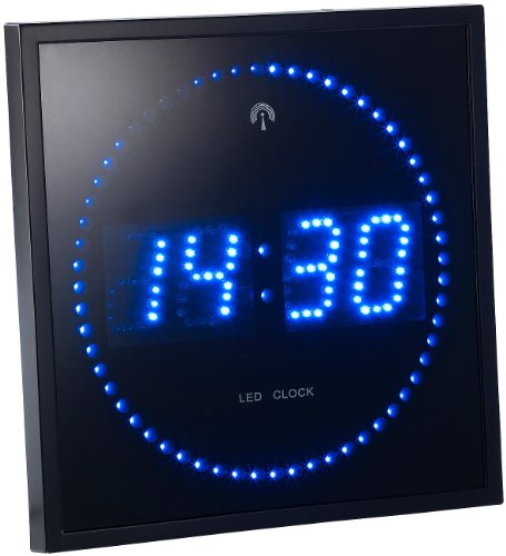 Lunartec IP65, Reloj: Reloj de Pared LED controlado por Radio con LED Azules Segundos de Funcionamiento (Digital Relojes de Pared Iluminado IP65,)