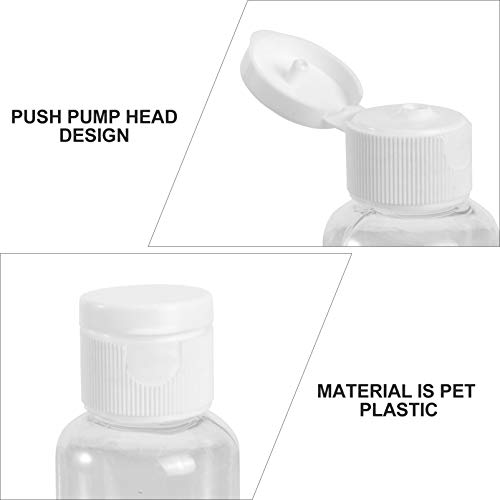 Lurrose - Bote de plástico vacío con tapa abatible para emulsión de gel de ducha de agua emoliente, 10 unidades de 50 ml