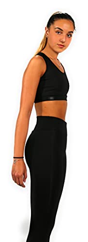 Mallas Push Up para Deporte de Mujer, Leggins Pantalon Deporte Yoga, Leggings Mujer Fitness Suaves Elásticos Cintura Alta para Reducir Vientre (M/L, Negro)