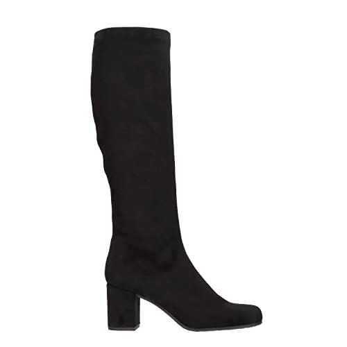 MASCARÓ Bologna - Botas altas de mujer en tela negras - Calzado de lujo de diseño (Negro - 39)