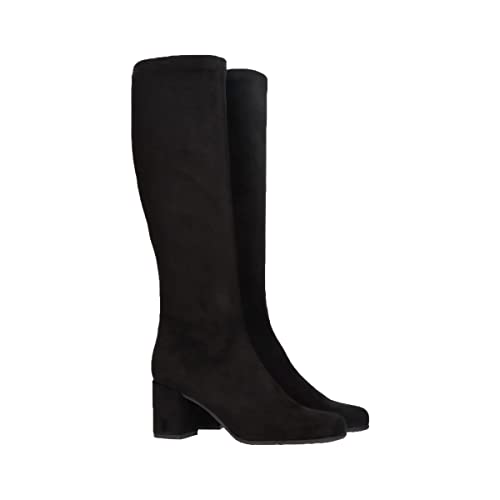 MASCARÓ Bologna - Botas altas de mujer en tela negras - Calzado de lujo de diseño (Negro - 39)