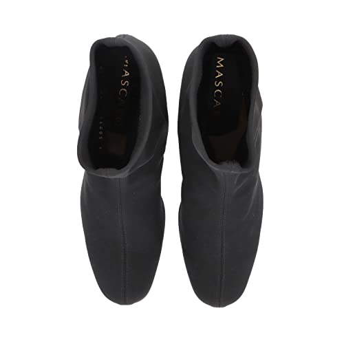 MASCARÓ Bologna - Botas de mujer negras tela efecto ante - Calzado cómodo de lujo (Negro - 36)