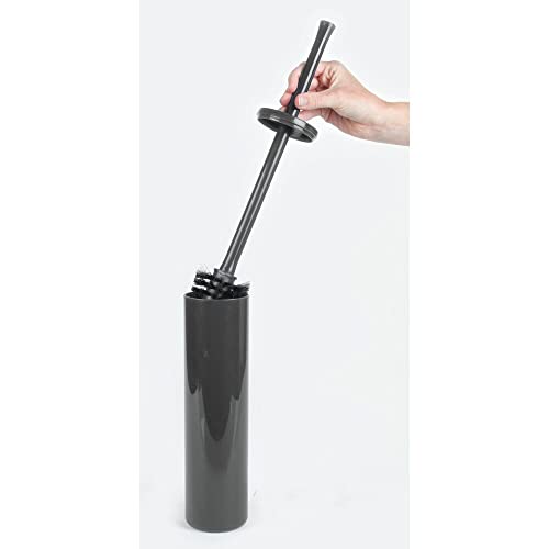 mDesign Escobillero de baño con cepillo para inodoro - Moderno y elegante soporte con escobilla de baño - Fabricación en plástico duradero - gris pizarra