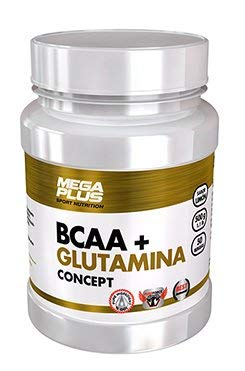 MEGA PLUS BCAA + GLUTAMINA CONCEPT - Complemento alimenticio a base de Aminoácidos y glutamina - 500G, Limón