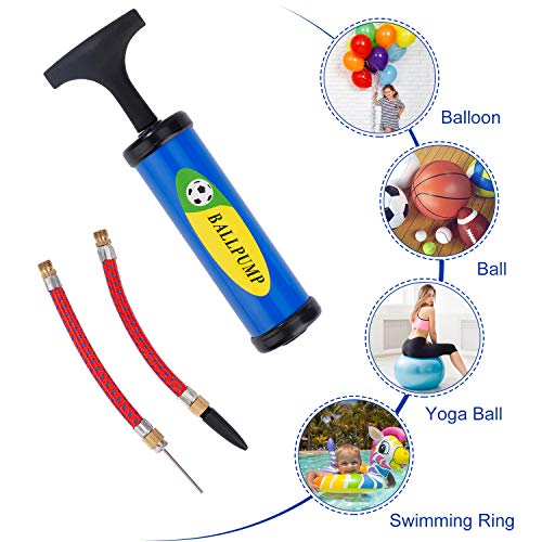 MengH-SHOP Bomba infladora de Bola Manual con Aguja Pelota Manguera Flexible Boquilla para fútbol Baloncesto Voleibol Rugby 14 Piezas