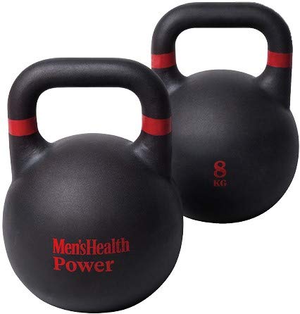 Men's Health POWER Pro Style - Pesa rusa para hombre, perfecta para entrenamientos de HIIT y prácticas funcionales de fuerza y acondicionamiento físico, rojo/negro