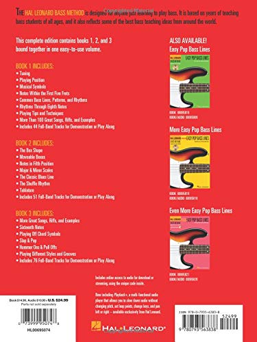 Método de Hal Leonard Bass - Edición completa: libros 1, 2 y 3 ¡Unidos en un solo volumen fácil de usar!: Books 1,2 & 3 Bound Together in One Easy-to-Use Volume