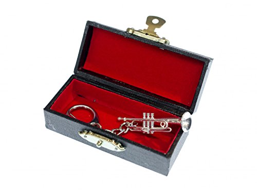 Miniblings Trompeta Llavero + Caja de músicos de Jazz trompetista Plata - joyería Hecha a Mano de la Moda I I Colgante Llavero Llavero
