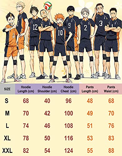 MINIDORA Conjunto de Camiseta y Pantalones Cortos Hinata Shoyo Hombre Manga Corta Camiseta Karasuno High School Voleibol Club Naranja 4,L