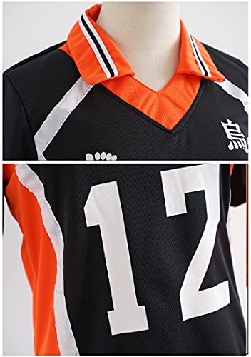 MINIDORA Conjunto de Camiseta y Pantalones Cortos Hinata Shoyo Hombre Manga Corta Camiseta Karasuno High School Voleibol Club Naranja 4,L