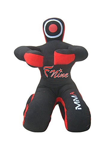 MMA Dummy Judo Punching unfilled Bag - Sitting Position Hands On Front Grappling Dummy (Black Canvas, 47")