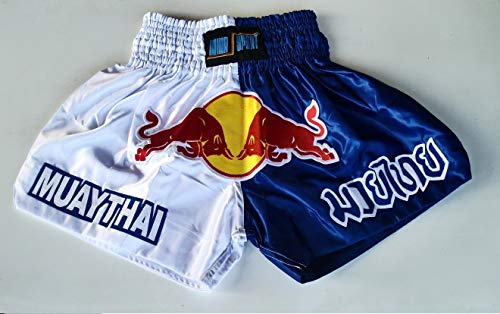 mmasport Muay Thai - Pantalones cortos de boxeo, kick boxing, MMA, satinados, M