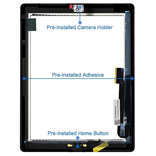 MMOBIEL Digitalizador Compatible con iPad 4 9.7 Plg. 2012 (Negro) Ensamble Pantalla táctil Frontal 9.7 pulg. Incl. Kit de htas.