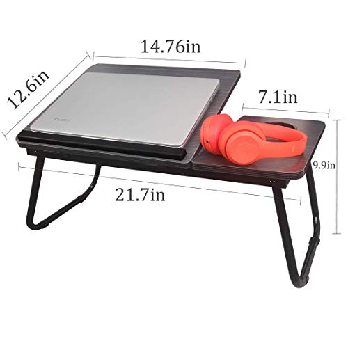 Mnkyer Laptop Tisch01 Mesa Plegable para Ordenador portátil, Mesa de Escritorio Ajustable, Mesa para Ordenador portátil, Mesa de Escritorio portátil, Bandeja de Cama, Negro, 64cmx32cmx25cm