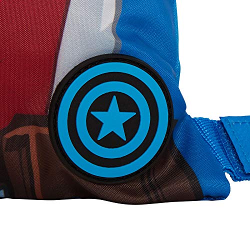 Mochila infantil con cordón para gimnasio, diseño de Capitán América, Blue (Azul) - MNCK13216