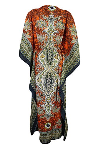 Mogul New - Vestido tipo kimono tipo túnica kaftan, tamaño libre (naranja)
