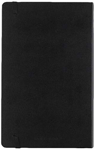 Moleskine - Cuaderno Clásico con Páginas Lisas, Tapa Dura y Goma Elástica, Color Negro, Tamaño Grande 13 x 21 cm, 240 Páginas