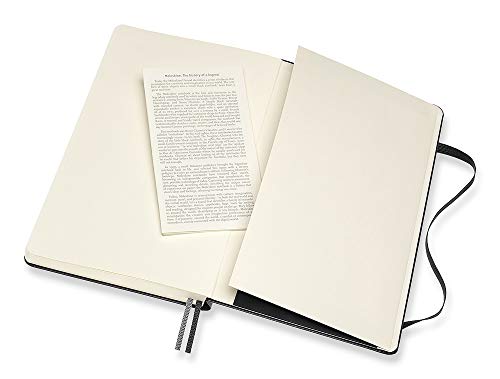 Moleskine - Cuaderno Clásico con Páginas Lisas, Tapa Dura y Goma Elástica, Color Negro, Tamaño Grande 13 x 21 cm, 240 Páginas