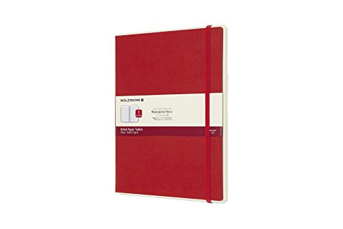 Moleskine - Cuaderno Digital con Páginas Rayadas y Tapa Dura, Apto para Uso con Bolígrafo Moleskine+, Tamaño Extra Grande 19 x 25 cm, Color Rojo Escarlata