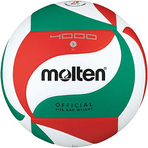 Molten V5M4000-DE - Balón de competición, Color Blanco, Verde y Rojo