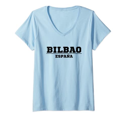 Mujer Bilbao España Vintage Bilbao Camiseta Cuello V