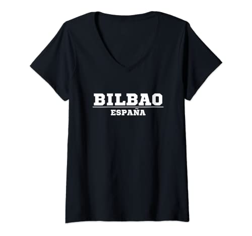 Mujer Bilbao España Vintage Bilbao Camiseta Cuello V