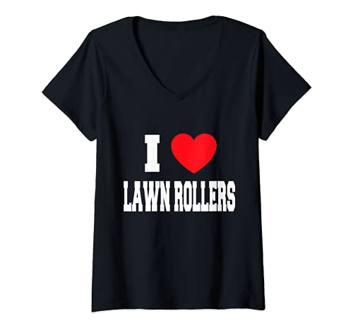 Mujer I Love Lawn Rollers Camiseta Cuello V