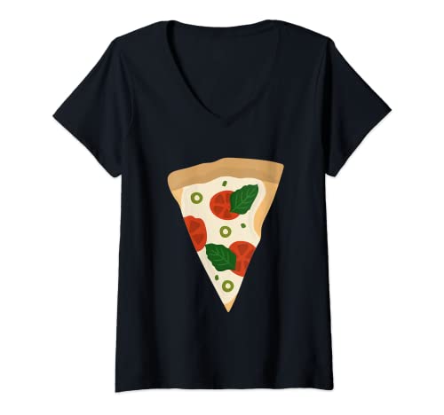 Mujer Pizza Essen - Utensilio para hacer pizza Camiseta Cuello V