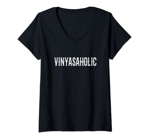 Mujer Vinyasaholic' Divertido diseño Vinyasa Yoga para los amantes del yoga Camiseta Cuello V