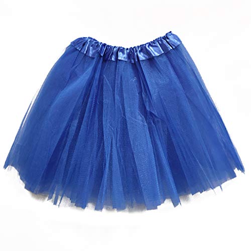 MUNDDY® - Tutu Elastico Tul 3 Capas 30 CM de Longitud para niña Bebe Distintas Colores Falda Disfraz Ballet (Azul Oscuro)