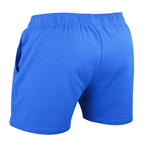 Muscle Alive Hombres Culturismo Gimnasio Rutina de Ejercicio Pantalones Cortos Terry Algodón 5 Man Azul M