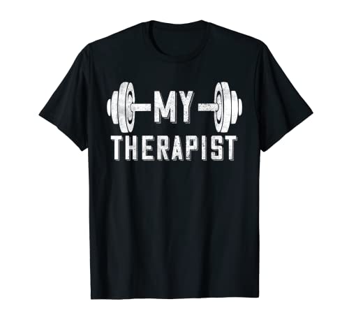 My Therapist Barra Pesas Powerlifting Fitness Bodybuilding Camiseta