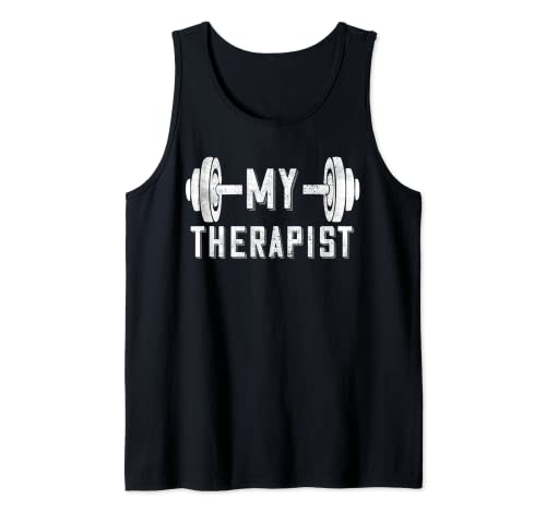 My Therapist Barra Pesas Powerlifting Fitness Bodybuilding Camiseta sin Mangas