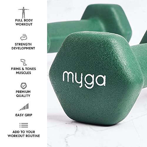 Myga RY1709 - Mancuernas hexagonales con revestimiento de goma hexagonal de hierro fundido, pesas de mano, ejercicios de fuerza para el hogar y el gimnasio, se venden como individuales, 1 kg