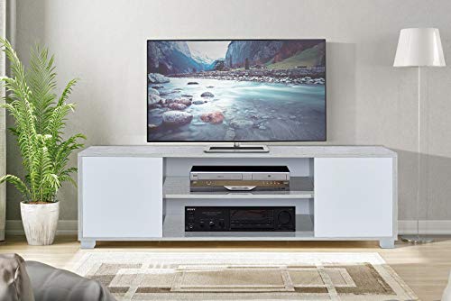 MyosHome - Mueble TV Salon Mesa para TV Color Roble Polar y Blanco 120 x 40 x 41 cm Hera