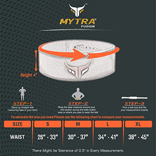 Mytra fusión Cinturón de Halterofilia L2 Gym Fitness, Ponerse en Cuclillas,Peso Muerto
