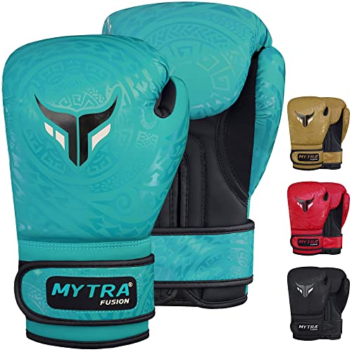Mytra Fusion Guantes de boxeo para niños para entrenamiento, kickboxing, saco de boxeo, muay thai, MMA, peleas y peleas, perfectos para niños y niñas (Turquoise, 8-oz)