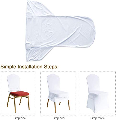 Namvo 10 fundas elásticas para silla de elastano y licra, para bodas, banquetes y sillas, color blanco