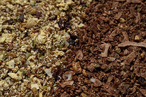 NATRULY Granola BIO de Frutos Secos y Semillas Sin Cereales, Sin Gluten y Sin Azúcar Refinado, Vegana, Sabor Cacao, Coco y Quinoa