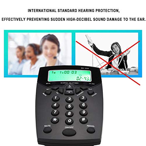 Natruss Teléfono de Negocios Teléfono de Centro de Llamadas Ultra Suave de Alta definición, teléfono, para capacitación, Oficina, Interfaz de grabación, Negocios(BN200+A26)