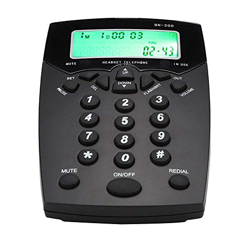 Natruss Teléfono de Negocios Teléfono de Centro de Llamadas Ultra Suave de Alta definición, teléfono, para capacitación, Oficina, Interfaz de grabación, Negocios(BN200+A26)