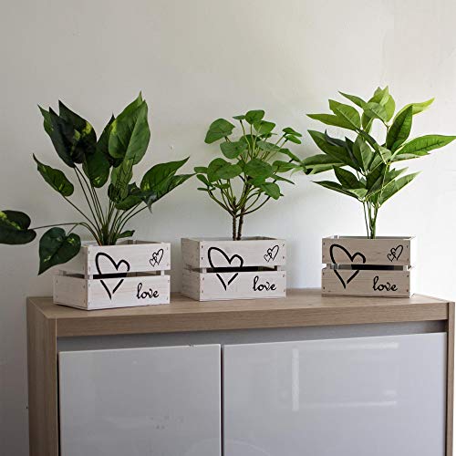 Nature by Kolibri Juego de 3 cajas de madera para almacenamiento y orden, color blanco