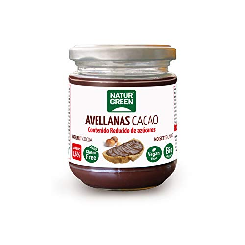 NATURGREEN Crema Avellanas Cacao Contenido Reducido de Azúcares, Multicolor, Estandar